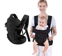 Baby Carrier Sling, Infants Soft Carriers for Newborn Toddlers Sling Wrap Front and Back, Ergonomic Design 4 in 1 Multi-Functional Breathable Adjustable Hug Strap for Babies-Black