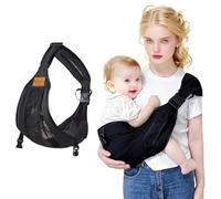 Baby Carrier Sling Newborn to Toddler Carrier, Side Toddler Carrier with Extra Wide Cozy Strap, Adjustable Ergonomic Baby Sling Carrier for 0-36 Months, Breathable Baby Wearing (Black,One Size)