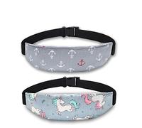 Baby Carseat Head Support,Car seat Straps Pillow Support Ban,Stroller Neck Relief Strap Headrest,Slumber Sling Sleep Positioner for Toddler Infants Child Children Kids(Gery Unicorn)
