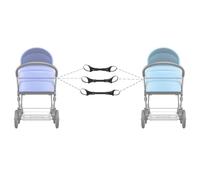 Baby Cart Connectors - Compact Stroller Connectors, Twin Cart Linking Set | Lightweight Twin & Triplets Baby Cart Connection Kit, Portable Joint Safety Clip for Baby Stroller Cart