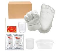 Baby Casting Kit 3D Hand Casting Kit for Adults Children, Non-Toxic & Skin-Safe Hand and Footprint Casting Kit with Alginate, Casting Powder, Mixing Bucket and Paints Couple Hand Moulding Kit