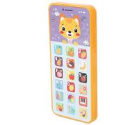 Baby Cell Phone Toy, Baby Fake Phones 18 Buttons USB Charging for (Orange)