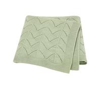 Baby Cellular Blanket 100% Cotton Blankets Knitted Baby Blanket Breathable Pram/Travel/Moses Basket for Outdoor(100x80cm) (Light Green)