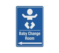 Baby Change Room Blue (Arrow Left) Sign 12 X 8 Inches Reflective Aluminum Metal Warning Signage With Symbol For Indoor Outdoor Use
