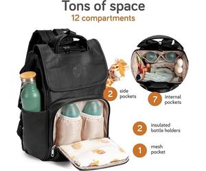 Baby Changing Backpack Large Capacity Diaper Bag Multi Compartments Waterproof