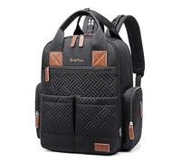 Baby Changing Backpack - Stylish, Spacious & Smart Nappy Bag for Modern Parents | Multi-Pocket Organizer with Wipe Access, Insulated Bottle Section & Stroller Straps (Without Change Mat, Black)