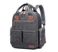 Baby Changing Backpack - Stylish, Spacious & Smart Nappy Bag for Modern Parents | Multi-Pocket Organizer with Wipe Access, Insulated Bottle Section & Stroller Straps (Without Change Mat, Grey)