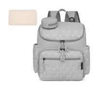 Baby Changing Bag Backpack, Large Capacity Waterproof And Thermal Diaper Bag, With Independent Small Bag, Travel Bag For All Baby Supplies(Light Grey)