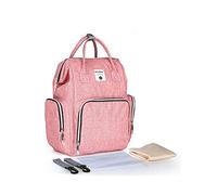 Baby Changing Bag Backpack Large Nappy Changing Baby Bag Waterproof Mommy Bag with Stroller Straps and Changing Pad (Maca Red)