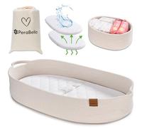 Baby Changing Basket for Baby Dresser, Moses Basket for Babies, Cotton Rope Diaper Changing Basket, Unisex Baby Moses Basket, Foam Diaper Changing Pad for Dresser, Changing Table Topper for Dresser