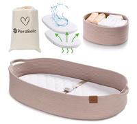 Baby Changing Basket for Baby Dresser, Moses Basket for Babies, Cotton Rope Diaper Changing Basket, Unisex Baby Moses Basket, Foam Diaper Changing Pad for Dresser, Changing Table Topper for Dresser