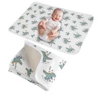 Baby Changing Mat 50 x 65 cm Waterproof Changing Mat with 100% Muslin Cotton Front and Leather Backing, Soft and Absorbent Portable Changing Mat for Travel