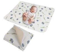 Baby Changing Mat 50 x 65 cm Waterproof Changing Mat with 100% Muslin Cotton Front and Leather Backing, Soft and Absorbent Portable Changing Mat for Travel