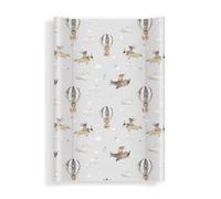 Baby Changing Mat 70x47 cm, Grey with Balloon Animals - Wipe Clean & Soft, Raised Sides for Safety - Changing Table Mat for Dresser - Padded Baby Care mat with Comfort Filling