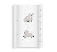 Baby Changing Mat 70x47 cm, White with Sheep - Wipe Clean & Soft, Raised Sides for Safety - Changing Table Mat for Dresser - Padded Baby Care mat with Comfort Filling