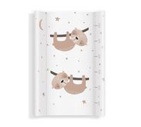 Baby Changing Mat 70x47 cm, White with Sloths - Wipe Clean & Soft, Raised Sides for Safety - Changing Table Mat for Dresser - Padded Baby Care mat with Comfort Filling