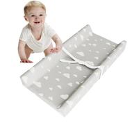 Baby Changing Mat,Anti Roll Changing Mat with Safety Buckle, Curved Sides and Raised Edges, Padded Waterproof Baby Nappy Change M at, 80cm x 40cm x10cm (Clouds)