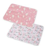 Baby Changing Mat, Pack of 2, Washable Infant Changing Mat for Babies and Toddlers, Waterproof, Breathable, Reusable Changing Mats, Changing Mat (Flamingo, 50 x 70 cm)