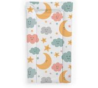 Baby Changing Mat, Waterproof Surface, Raised Padded Sides, Unisex Plain Design, Soft Foam Comfort, Safe for Newborns, Perfect for Dresser & Changing Table Top (Cloud Moon, 79x48x2.5cm)