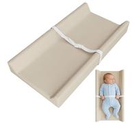 Baby Changing Mat, Wedge Changing Mat, Wedge Nappy Baby Changing Mats, with Safety Strap, Curved Sides and Raised Edges, for for Dresser and Table