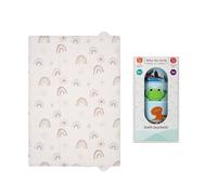 Baby Changing Mat, Wipe-Clean Changing for Newborns, Travel Changing Mat Plus Tiny to Tots Baby Bath Cups, Stackable Fill Up Buckets, 2 Piece Bundle Set