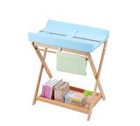 Baby Changing Table,Bedding Diaper Table, Baby Care Station on Bed Multifunction Storage Portable Foldable Massage Baby Cot Blue 25 × 20 × 30 Inch