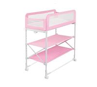 Baby Changing Table,Diaper Table Changing Table, with Lockable Wheels Foldable Portable Bathing Anti-spit Milk Baby Crib 3 Colors Changing Station