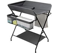 Baby Changing Table,Foldable Diaper Station For Small Spaces With Storage, Nursery Massage Station Dresser For Infant Cross Leg Style