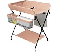 Baby Changing Table,Foldable Diaper Station For Small Spaces With Storage, Nursery Massage Station Dresser For Infant Cross Leg Style