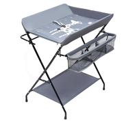 Baby Changing Table,Portable Baby Changer Unit Table Nursery Changing Station with Storage Foldable,for Changing Clothes and Diapers, Massage Care, Family Interaction,Dark Grey
