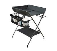 Baby Changing Table,Portable Diaper Station for Home and Travel, Foldable Cross Leg Style, Black