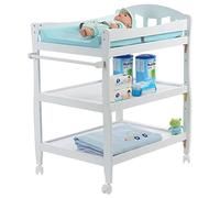 Baby Changing Table,Solid Wood Environmental Protection Multi-function Bath Newborn Massage Nursing Table Pearl White 0-2 Years Old