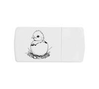 'Baby Chick Coming Out of Egg' Pill Box with Tablet Splitter (PI00034049)