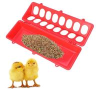 Baby Chick Feeder, Chicken Feeder Trough, Flip-Top Plastic Chicken Reusable, BPA Free, Spill Proof Farming Tool Case for Poultry, Bird, Gooses, Duck