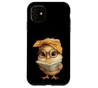 Baby Chick Open Book Reading Bookworm Bird Graphic Portrait Case for iPhone 11