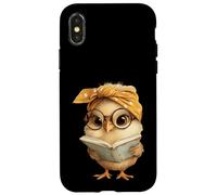 Baby Chick Open Book Reading Bookworm Bird Graphic Portrait Case for iPhone X/XS