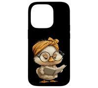 Baby Chick Small Book Reading Bookworm Bird Graphic Portrait Case for iPhone 14 Pro