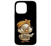 Baby Chick Small Book Reading Bookworm Bird Graphic Portrait Case for iPhone 14 Pro Max