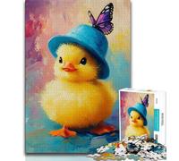 Baby Chicken Oil Painting Jigsaws 1000 Pieces for Teenagers,Staycation Kill Time Every Piece Is Unique - Challenging Family Fun Game (50x75cm)