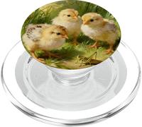 Baby Chicks On The Farm Fascinated By A Grasshopper PopSockets PopGrip for MagSafe