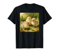 Baby Chicks On The Farm Fascinated By A Grasshopper T-Shirt