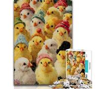 Baby Chicks Puzzles 1000 Pieces for Teenagers,Help The Brain Exercise Addictive Toys to Cultivate Patience Parent-child Interaction (38x26cm)