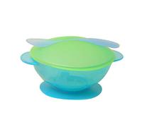 Baby Children's Cutlery Set Baby Rice Bowl Sucker Bowl Soft Spoon Sensitive Spoon Supplement Food Bowl Plate Bowl Spoon Feeding Blue Green