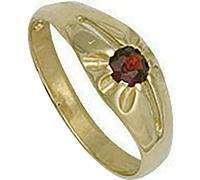Baby Child's Garnet Gipsy Ring Solid Yellow Gold British Made Hallmarked / Size: F