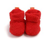 Baby Christmas Booties Halloween Booties Soft Newborn Winter Warm Fleece Slippers Unisex Kids Snow Boots Soft Soles Halloween Christmas Slippers for Infant 0-18 Months (07 Red, 0-6 Months)