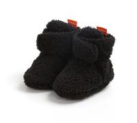 Baby Christmas Booties Halloween Booties Soft Newborn Winter Warm Fleece Slippers Unisex Kids Snow Boots Soft Soles Halloween Christmas Slippers for Infant 0-18 Months (10 Black, 0-6 Months)