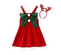 Baby Christmas Costumes,Bowknot Long Sleeve Princess Dresses Jumper For Girls UK Outfit Funny Costume Girl Clothes 0-3 Months Autumn Winter Newborn Toddler Gift (b#Red,4-5 Years)