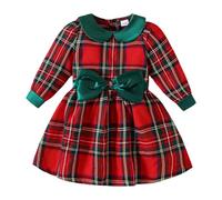 Baby Christmas Costumes,Long Sleeve Santa Claus Red Princess Tulle Dress Jumper Dresses For Girls UK My First Outfits Babies Funny Costume Clothes Pudding Hat (Green#A,4-5 Years)