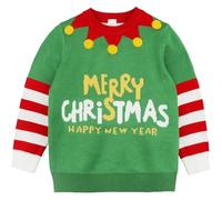 Baby Christmas Elf Sweater Boys Ugly Xmas Jumper Toddler Knit Pullover Holiday Cute Elf Outfit Sweatshirt 2 Years