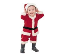 Baby Christmas Outfit Baby Girl Boy Santa Outfit Infant Santa Claus Cosplay Costume Outwear Coat + Pant + Hat + Belt Kids Santa Costume